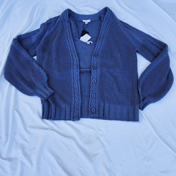 Gianni Bini Womens Medium Cable Knit Cardigan Sweater Set NWT - Picture 1 of 16